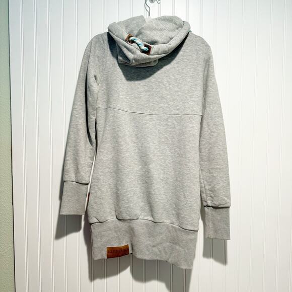 Naketano Gray Tunic Sweatshirt Cowl Neck Size Medium - Picture 8 of 8